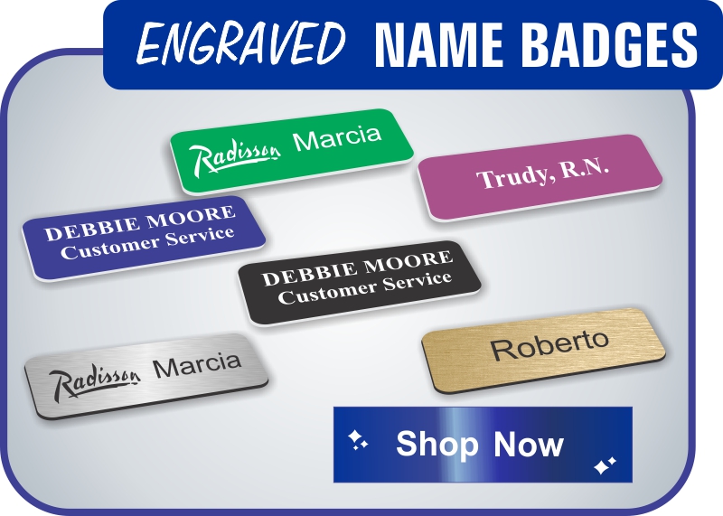 standard engraved name badges